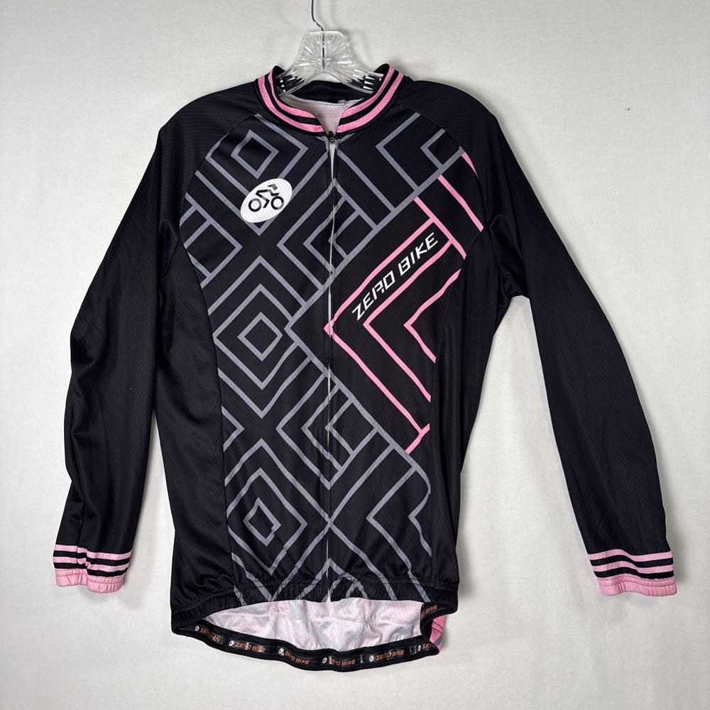 Zero Bike Women's Cycling Jersey Pink Black Size XL Rear Pockets